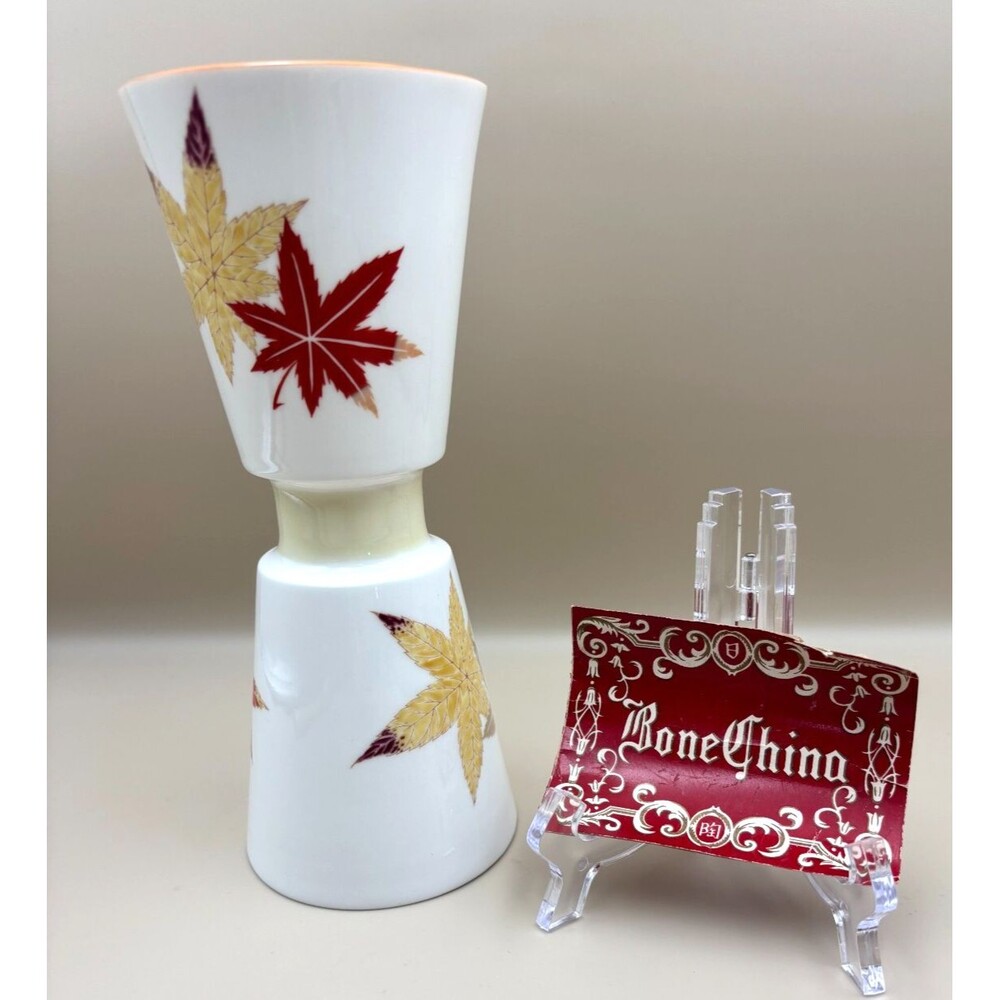 Vintage MCM Noritake Bone China Nippon Toki Kaisha Maple Leaf Handpainted Vase